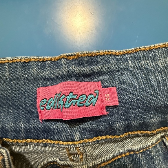 Edikted Dark Blue Boot Cut Jeans. Size XS=25. Like New. - Picture 6 of 6